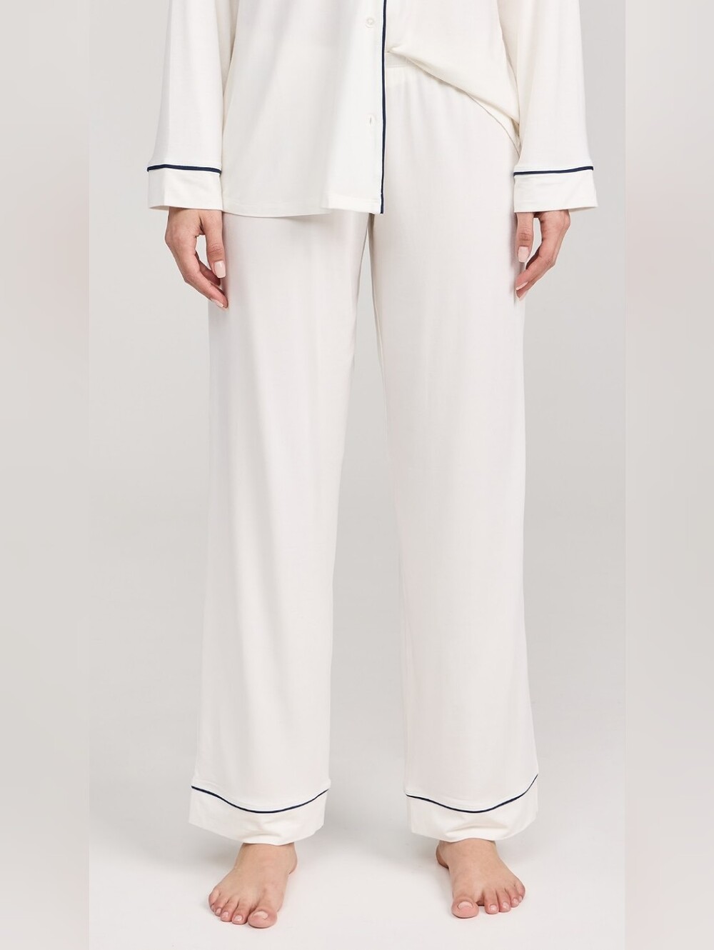Eberjey Wide Leg Pull On Soft White Tencel Pajama Lounge Jersey Pants Women's XS